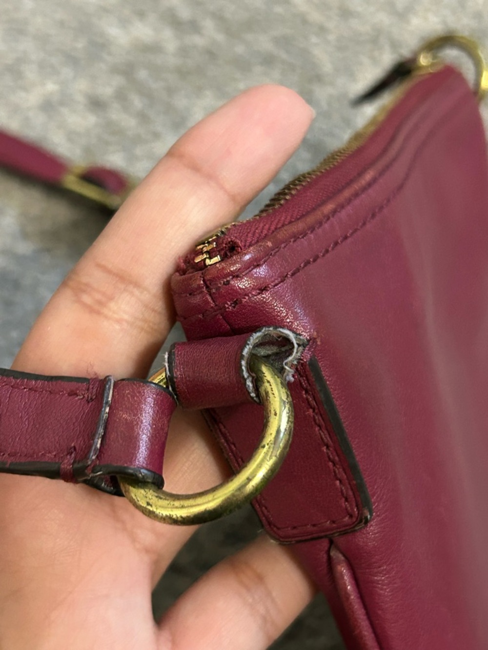 Coach Leather Crossbody Bag in Burgundy - Picture 5 of 10